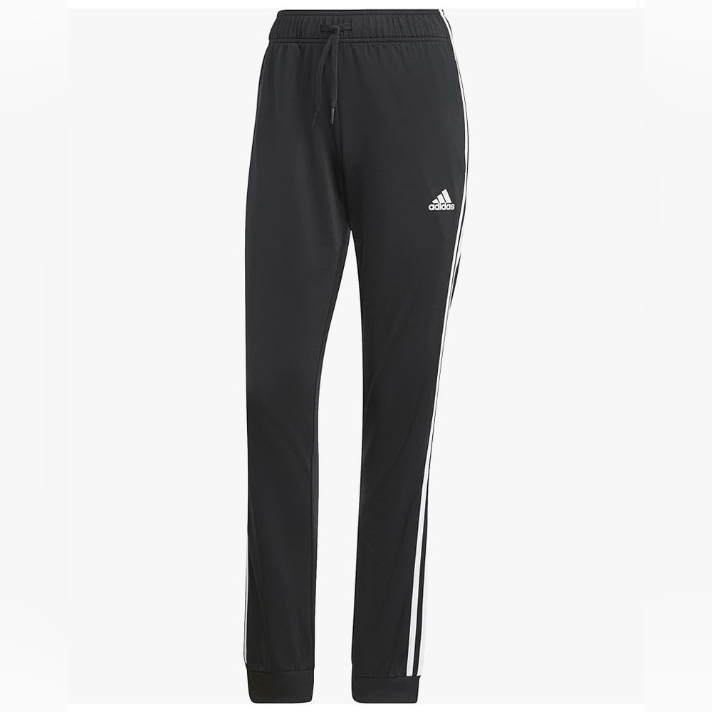 Adidas Black Track Pants with White Accents